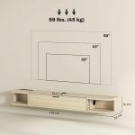Móvel de TV Suspenso com Orifício para Cabos Estilo Moderno para Televisão 60 Polegadas 140x24x16 cm Madeira