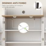 Armário de Cozinha Armário Alto de Cozinha com 3 Portas Prateleiras Ajustáveis e Prateleiras na Porta 60x35x169 cm Branco