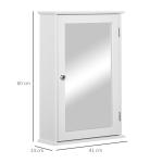 Armário de Casa de Banho com Espelho Armário com Espelho para Casa de Banho com 1 Prateleira Estilo Moderno 41x14x60 cm Branco