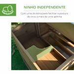 Galinheiro de Madeira Exterior Gaiola para 2 - 4 Galinhas com Grade de Arame Tetos Asfálticos Ninho Bandeja Removível Rampa e Zona Aberta 200x80x105cm Natural e Preto