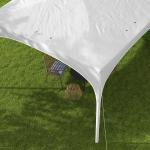 Tenda Dobrável 3x3 m Tenda de Jardim com Altura Ajustável Bolsa de Transporte Tecido Anti - UV e Sacos de Areia Branco