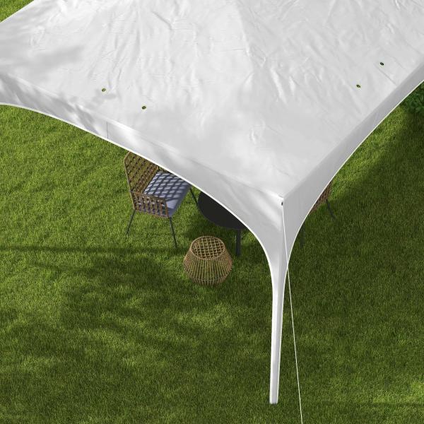 Tenda Dobrável 3x3 m Tenda de Jardim com Altura Ajustável Bolsa de Transporte Tecido Anti - UV e Sacos de Areia Branco
