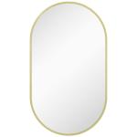 Espelho Casa de Banho Oval 40x3x70 cm Espelho Decorativo de Parede com Estrutura de Liga de Alumínio Horizontal ou Vertical Dourado