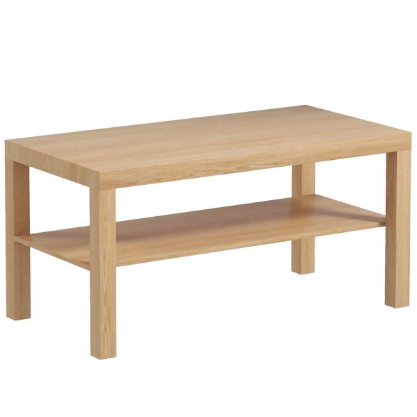 Mesa de Centro Moderna Mesa Auxiliar com Prateleira para Sala de Estar Escritório 90x45x44,5 cm Madeira