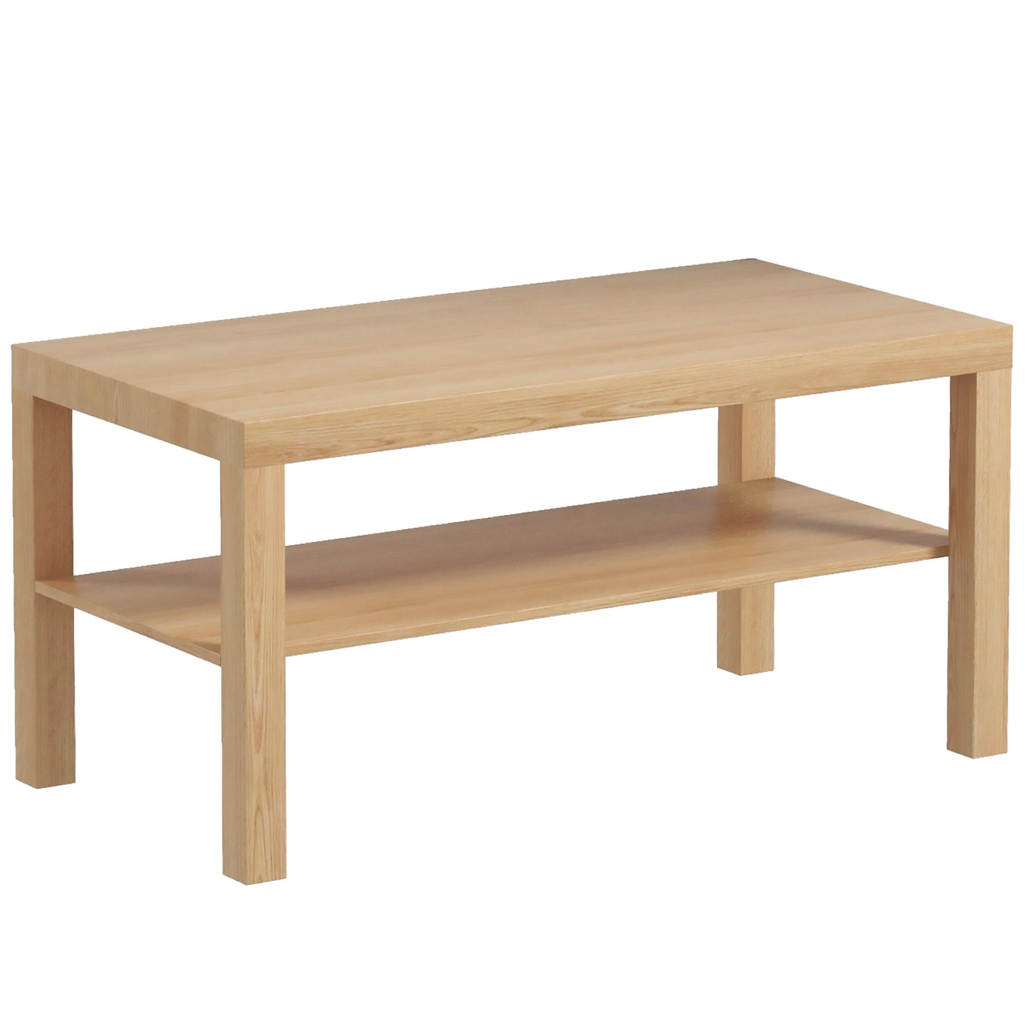 Mesa de Centro Moderna Mesa Auxiliar com Prateleira para Sala de Estar Escritório 90x45x44,5 cm Madeira