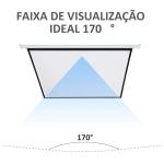 Tela de Projeção Elétrica Portátil Universal100" 4:3 com Controlo Remoto Suspensa na Parede 203x152 cm Branco