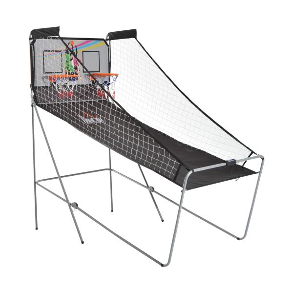 Conjunto de tabelas de Basquetebol Dobráveis e Portáteis de aço Cor Preto e Branco 205x110x205 cm