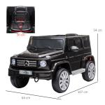 Carro Elétrico BENZ G500 Todo - o - Terreno com Bateria 12V Veículo Elétrico com Música Buzina Velocidade 3 - 5 km/h Preto