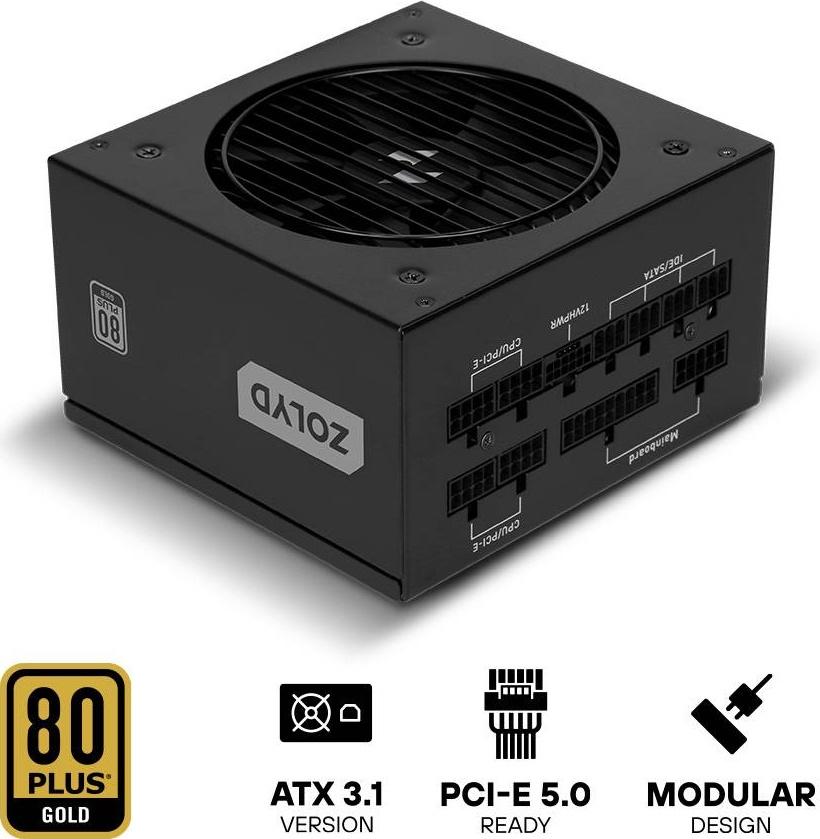 Fonte de Alimentação ATX GM850 850W 80 Plus Gold Full Modular (Preta) - ZOLYD