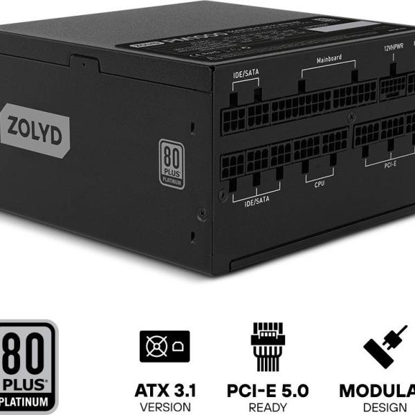Fonte de Alimentação ATX PM1000 1000W 80 Plus Platinum Full Modular - ZOLYD