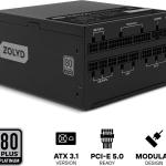 Fonte de Alimentação ATX PM1000 1000W 80 Plus Platinum Full Modular - ZOLYD