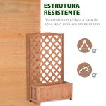 Floreira com Treliça de Madeira Caixa de Plantio com Suporte para Plantas Trepadeiras para Cultivos 70x28x117 cm Madeira