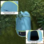 Tenda de Campismo para 1 - 2 Pessoas Impermeável de 2000 mm com Bolsa de Transporte para Pesca 245x148x105 cm Azul