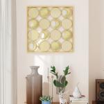 Decoração de Parede Metálica de Fases Lunares com 16 Discos para Sala Quarto Corredor 67,9x67,9 Dourado