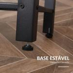 Mesa de Apoio Estilo Industrial com 2 Prateleiras de Grade de Metal e Pés Ajustáveis 45x35x75cm Carvalho e Branco