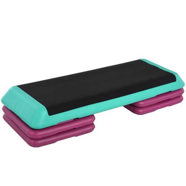 Step para Fitness Antiderrapante Altura Regulável 3 Níveis de 10/15/20 cm para Exercício 110x40x20 cm Multicolor