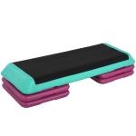 Step para Fitness Antiderrapante Altura Regulável 3 Níveis de 10/15/20 cm para Exercício 110x40x20 cm Multicolor