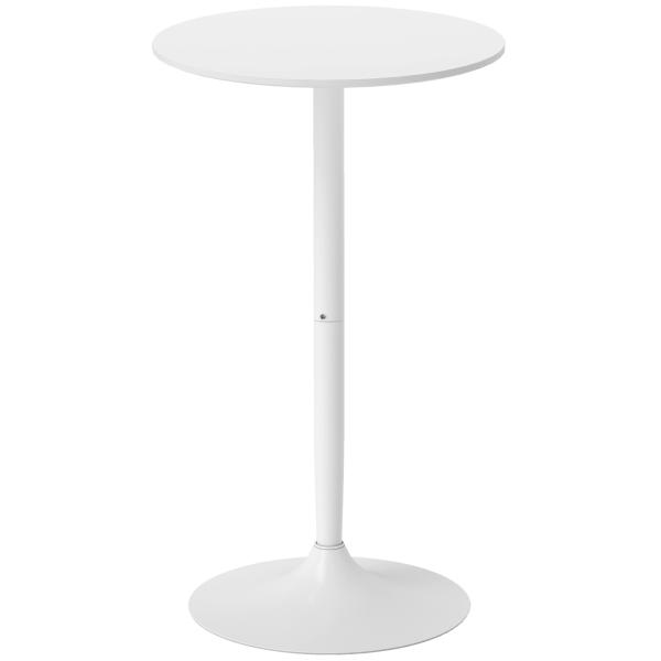 Mesa de Bar Redonda Mesa Alta de Cozinha Moderna com Estrutura de Aço para 2 Pessoas Ø60x102 cm Preto
