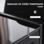 Mesa Sala de Jantar de Cristal Mesa Retangular para 4 - 6 pessoas com Pés de Metal Multifuncional 120x60x75 cm Preto