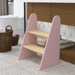 Banco para Crianças de 2 Degraus Torre de Aprendizagem Escada para Crianças acima de 3 Anos para Casa de Banho Cozinha 43x30x55 cm Rosa