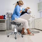 cadeira de trabalho giratória com rodas banco para dentista cabeleireiro cor preta