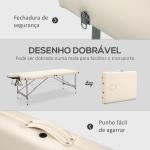 Marquesa de Massagem Dobrável com Altura Ajustável 7 Níveis Apoio de Cabeça e Apoio de Braços 185x70x58 - 82 cm Bege