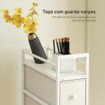 Móvel de Arrumação Estreito com 4 Gavetas de Tecido para Espaços Pequenos 20x43x81,5 cm Branco