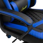 Cadeira Gaming Cadeira de Escritório Ergonómica com Altura Regulável Basculante Apoio de Cabeça 61x70x121 - 129 cm Azul