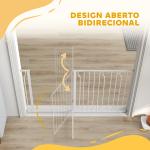 Barreira de Segurança para Cães Extensível para Escadas e Portas 75 - 145cm com 3 Extensões Altura 76cm Branco