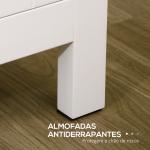 Aparador Sala de Estar com 3 Portas e Prateleiras Ajustáveis Estilo Moderno 120x40x70 cm Branco e Madeira