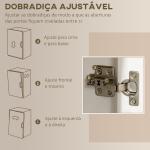 Armário de Arrumação Alto com 5 Portas Prateleiras Ajustáveis para Micro - Ondas 100x40x180 cm Branco e Madeira