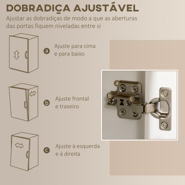 Armário de Arrumação Alto com 5 Portas Prateleiras Ajustáveis para Micro - Ondas 100x40x180 cm Branco e Madeira