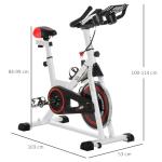Bicicleta Ergométrica com Tela LCD Sela Ajustável Volante 8 kg para Escritório Branco