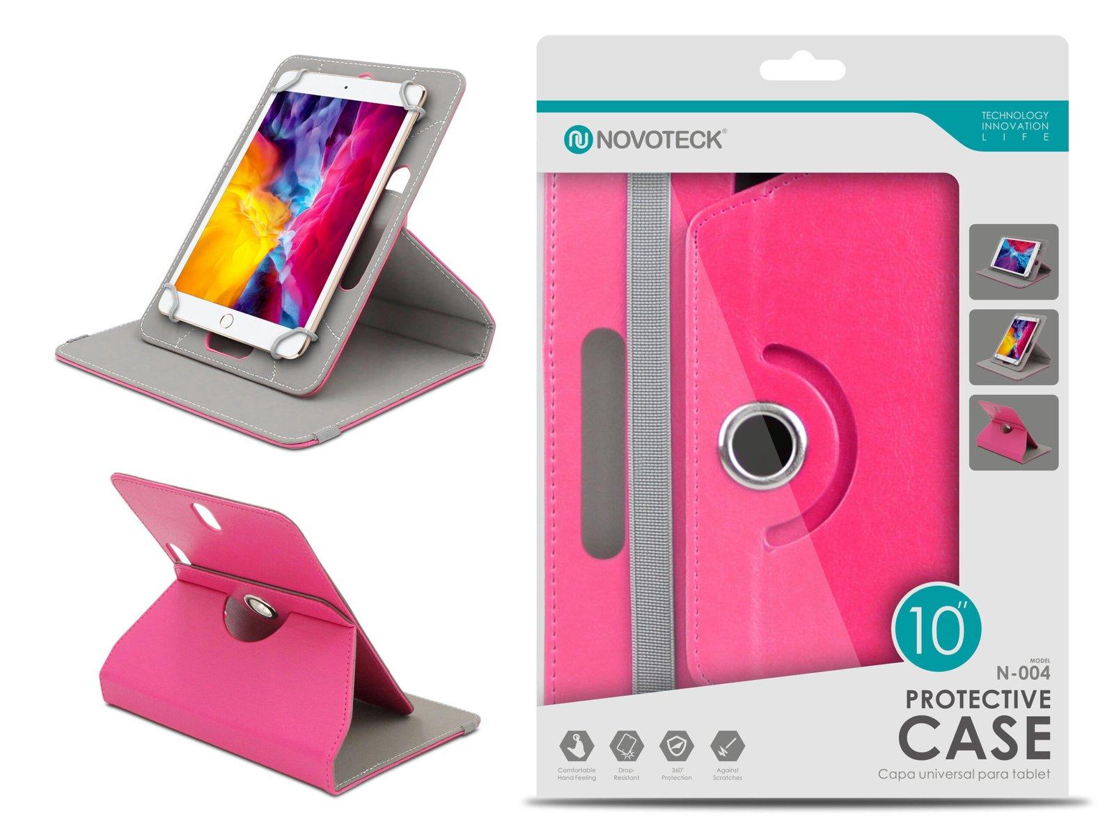 Capa Protetora Universal Cor da Rosa para Tablet de 10'' - N-004- Confortável, Resistente a Quedas e com Suporte Ajustável