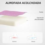 Cadeira de Escritório sem Apoio para os Braços Estofada em Linho Sintético com Altura Ajustável 53x43x85 - 93 cm Rosa