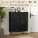 Móvel Sapateira de Entrada Armário Sapateira com Prateleiras Ajustáveis para 15 - 20 Pares de Sapatos 72x31,5x95 cm Preto