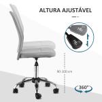 Cadeira de Escritório de Malha Giratória sem Apoio para os Braços com Altura Ajustável Carga 43x58x90 - 100 cm Cinza