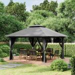 Tenda Dobrável Pop - UP 3,92x3,92x2,83 m com Altura Ajustável Proteção UV50+ Rede Mosquiteira e Bolsa de Transporte Cinza