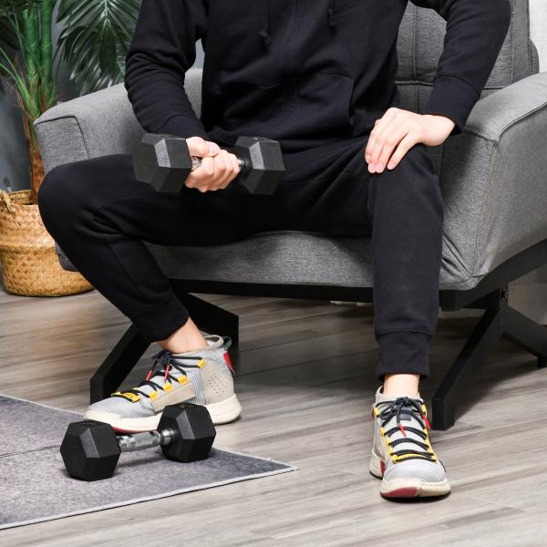 Conjunto de Halteres Hexagonais 2 x 5 kg Conjunto de Pesos com Barras de Conexão Kit de Treino de Fitness