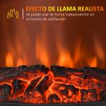 Lareira Elétrica Portátil 1000/2000W com Simulação de Chama Termostato Ajustável e Proteção de Superaquecimento para Salas de até 25m² 36,5x24x41,5cm Preto
