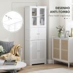 Armário Casa de Banho Coluna Casa de Banho com 6 Portas Prateleiras Ajustáveis Anti - tombo 60x30x170,5 cm Branco