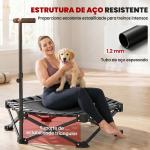 Trampolim de Fitness Dobrável 104 cm com Barra Ajustável em 3 Alturas e Bolsa de Transporte Preto