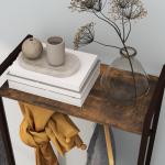 Suporte para Cabides com 3 Gavetas de Tecido Barra para Pendurar e Prateleira para Entrada Quarto 58,5x30x178 cm Castanho Rústico