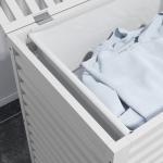 Cesto de Roupa de Bambu Cesto Roupa Suja Capacidade 55L com Bolsa Amovível Forma Retangular 50x36x60 cm Branco