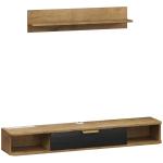 Móvel de TV Sala de Estar com Prateleira de Parede Armário Orifícios para Cabos para Televisão de Parede 120x24x16 cm Carvalho