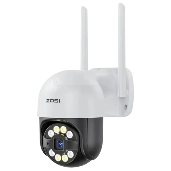 Câmara de Vigilância IP Exterior C289 WiFi Pan Tilt 3MP IP66 c/ Cartão MicroSD 32GB - ZOSI