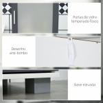 Coluna Casa de Banho com 2 Portas com Vidro Temperado e Prateleiras Ajustáveis 37x35x190 cm Branco e Cinza