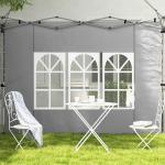 2 Paredes Laterais para Tenda de 3x3 / 3x4 m 295x195 cm Parede de Substituição de Tecido Oxford para Tendas Dobráveis Cinzento Claro