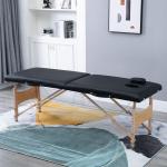 Marquesa de Massagem Dobrável Portátil com Apoio para a Cabeça Altura Ajustável e Bolsa de Transporte 186x60x58 - 81 cm Preto