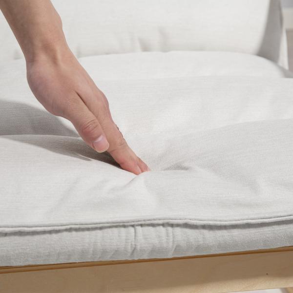 Poltrona de Sala Moderna com Encosto Alto Acolchoado Estrutura de Madeira e Estofada em Veludo 67x83x105 cm Creme